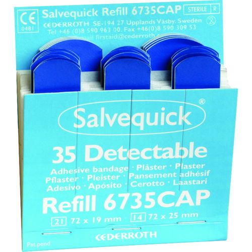Salvequick Blue Detectable Plasters (140954)